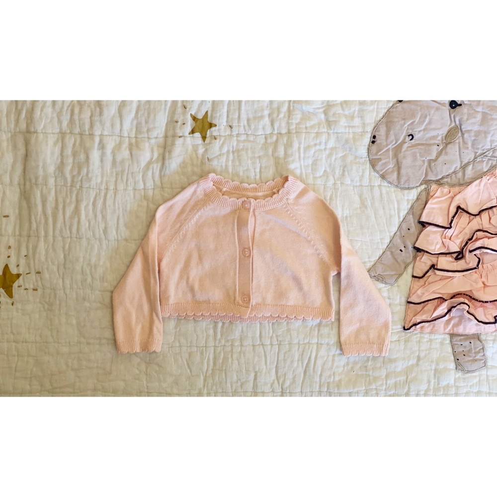 baby GAP || Knit Scalloped Pink Cardigan
